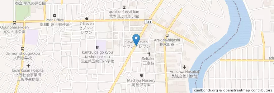 Mapa de ubicacion de やぶそば en اليابان, 東京都, 足立区.