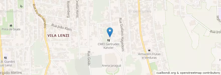 Mapa de ubicacion de Pré-escolar Eliane Welk Kreutzfeld en ブラジル, 南部地域, サンタ カタリーナ, Região Geográfica Intermediária De Joinville, Microrregião De Joinville, Jaraguá Do Sul.