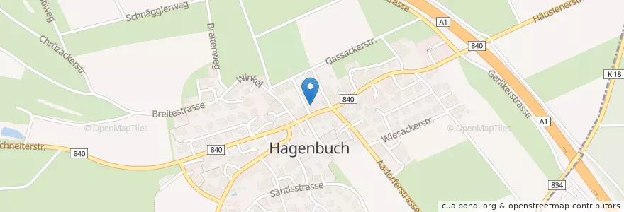 Mapa de ubicacion de Sonnenhof en 스위스, 취리히, Bezirk Winterthur, Hagenbuch.