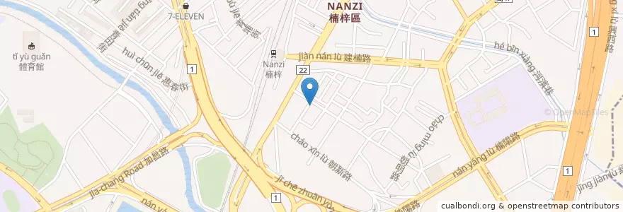 Mapa de ubicacion de 大埔鐵板燒 en Tayvan, Kaohsiung, 楠梓區.