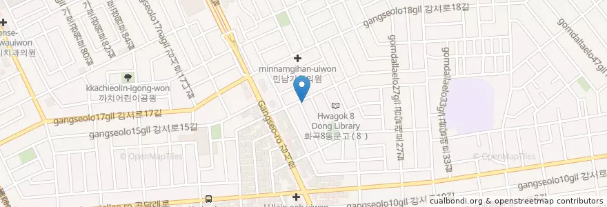Mapa de ubicacion de 와플에숍 en Coreia Do Sul, Seul, 강서구, 화곡8동.