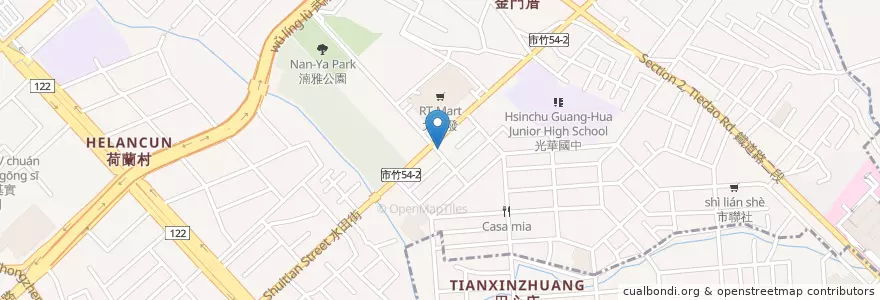 Mapa de ubicacion de 二代米苔目 en تايوان, مقاطعة تايوان, سين شو, 北區.