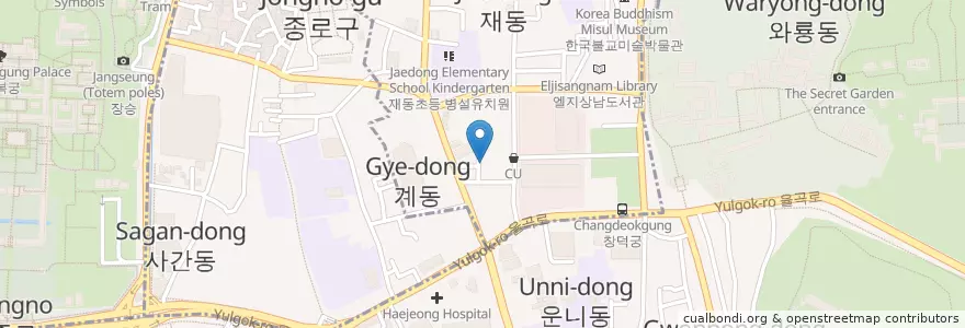 Mapa de ubicacion de 깡통만두 en كوريا الجنوبية, سول, 종로구, 가회동, 종로1·2·3·4가동.