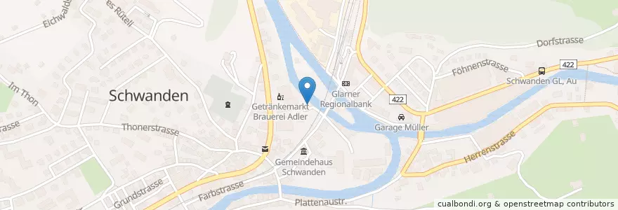 Mapa de ubicacion de Schwimmbad en سويسرا, Glarus, Glarus Süd.