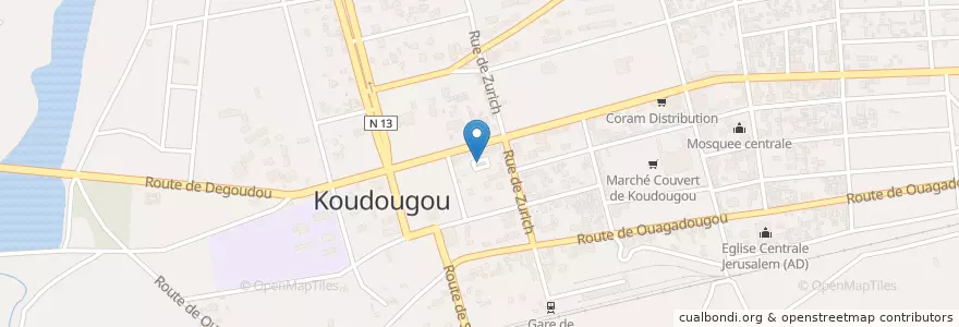 Mapa de ubicacion de SONAPoOST en ブルキナファソ, Centre-Ouest, Boulkiemdé, Koudougou, Koudougou.