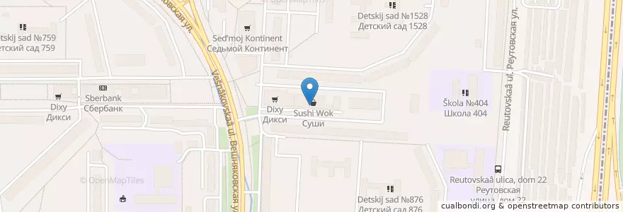 Mapa de ubicacion de Домино’c Пицца en Rússia, Distrito Federal Central, Москва, Восточный Административный Округ, Район Вешняки.