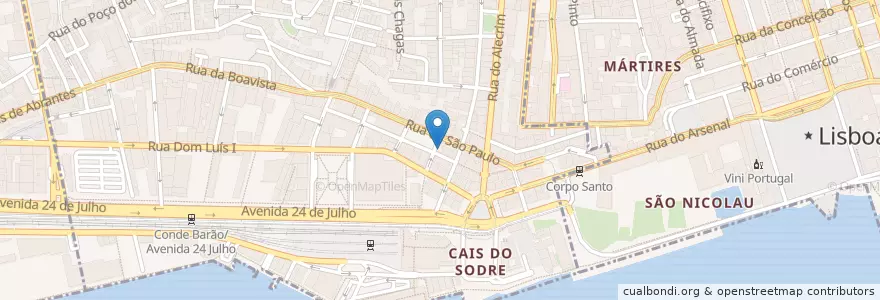 Mapa de ubicacion de Bowl Lisboa en 葡萄牙, Área Metropolitana De Lisboa, Lisboa, Grande Lisboa, 里斯本, Misericórdia.