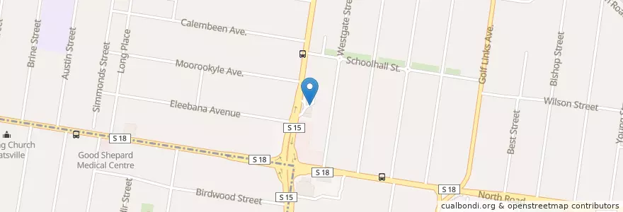 Mapa de ubicacion de Oakleigh Parcel Lockers en Australie, Victoria, City Of Monash.