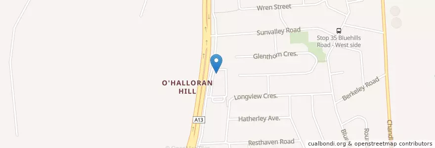 Mapa de ubicacion de Caffe Buongiorno O'Halloran Hill en Australia, South Australia, Adelaide, City Of Onkaparinga.