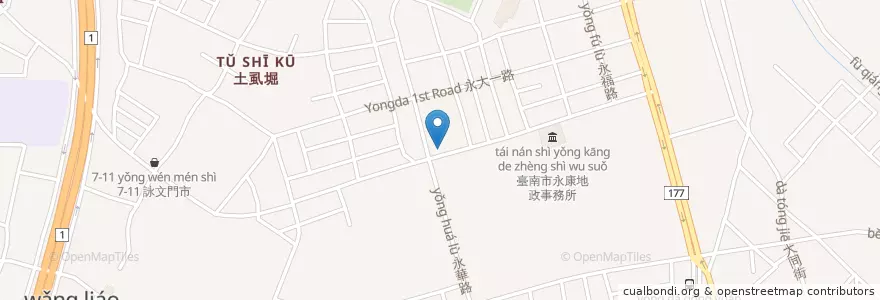 Mapa de ubicacion de 老牌迷你石頭火鍋 en 타이완, 타이난 시, 융캉구.