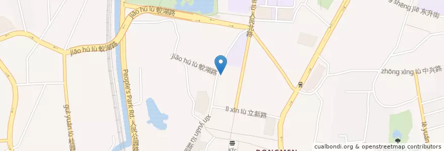 Mapa de ubicacion de 交通银行（深圳东门支行） en Chine, Guangdong, Shenzhen, District De Luohu, 东门街道.