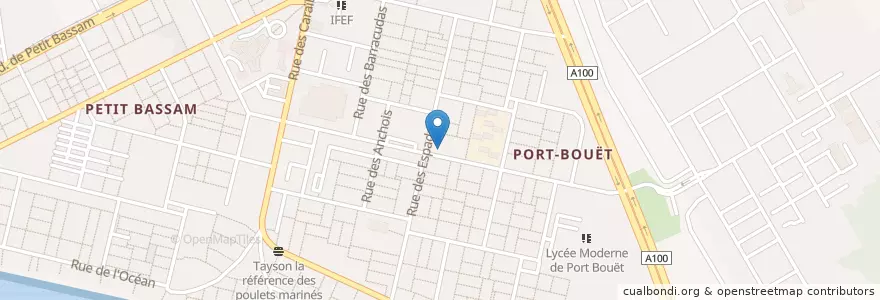 Mapa de ubicacion de Dwitch en Côte D’Ivoire, Abidjan, Port-Bouët.