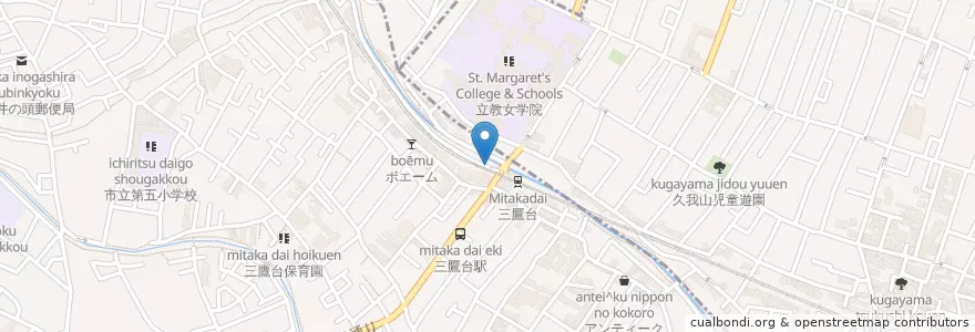 Mapa de ubicacion de 三鷹台駅前公衆便所 en 일본, 도쿄도.