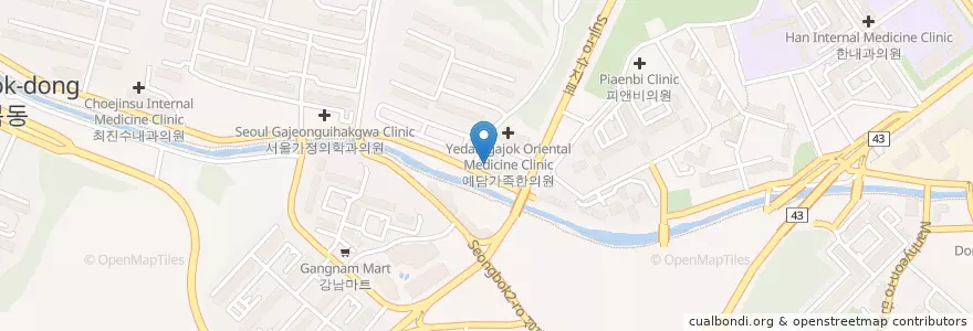 Mapa de ubicacion de 통영회관 멸치칼국수 en Korea Selatan, Gyeonggi, 용인시, 수지구.