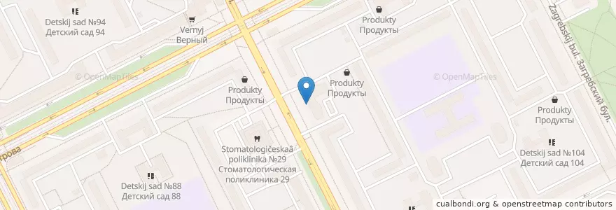 Mapa de ubicacion de Озерки en Russie, District Fédéral Du Nord-Ouest, Oblast De Léningrad, Saint-Pétersbourg, Фрунзенский Район, Георгиевский Округ.