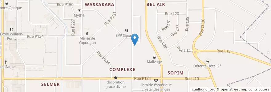 Mapa de ubicacion de Le Blackberry en Costa D'Avorio, Abidjan, Yopougon.