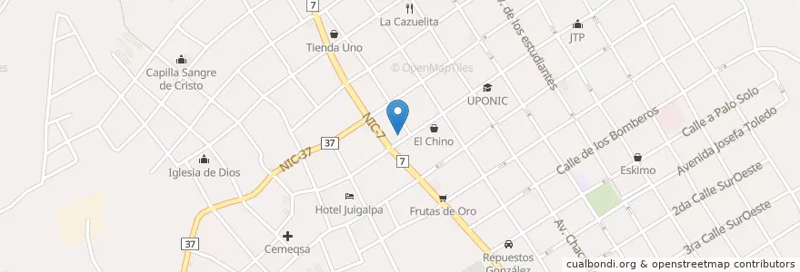 Mapa de ubicacion de Soda Mc Shoppis en ニカラグア, チョンタレス県, Juigalpa (Municipio).