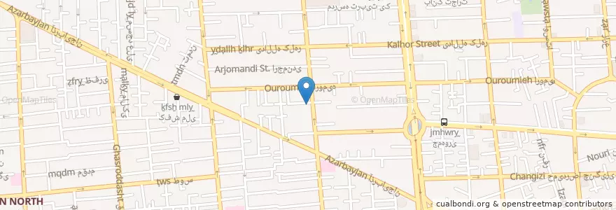 Mapa de ubicacion de دندانپزشکی اندیشه en İran, Tahran Eyaleti, شهرستان تهران, Tahran, بخش مرکزی شهرستان تهران.