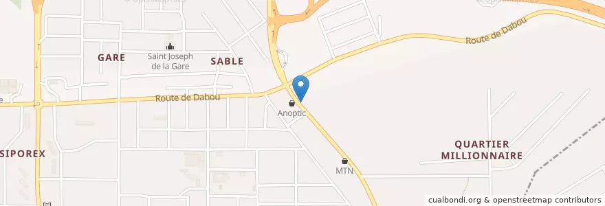 Mapa de ubicacion de Garage auto en Costa Do Marfim, Abidjan, Yopougon.