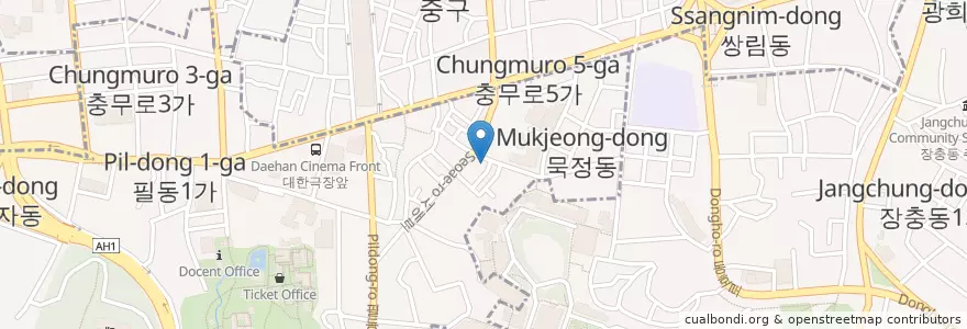 Mapa de ubicacion de 강서 (중국집) en Corea Del Sud, Seul, 중구, 필동.