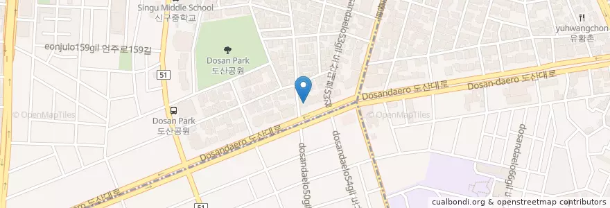 Mapa de ubicacion de 셰이크셱 en Республика Корея, Сеул, 강남구.