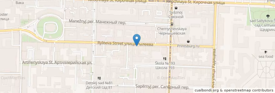 Mapa de ubicacion de Мясонская Ложа en Russia, Northwestern Federal District, Leningrad Oblast, Saint Petersburg, Центральный Район, Литейный Округ.
