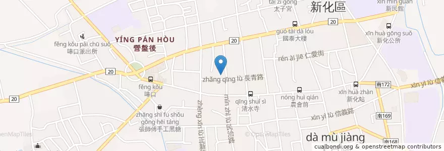 Mapa de ubicacion de 梅子的 en Taiwan, Tainan, Xinhua District.