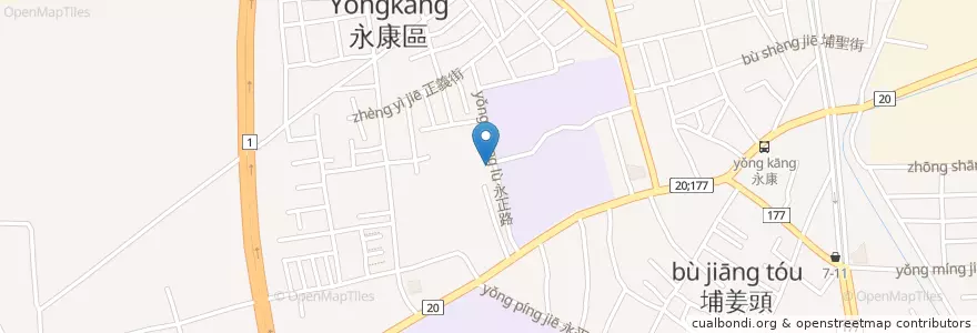 Mapa de ubicacion de 耶穌基督後期聖徒教會 en 臺灣, 臺南市, 永康區.