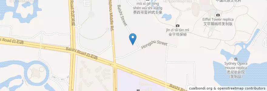 Mapa de ubicacion de 红坊烧烤 en 中国, 广东省, 深圳市, 南山区, 沙河街道.