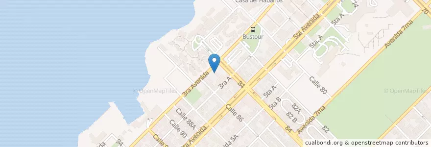 Mapa de ubicacion de Fregadora de Autos en Cuba, La Habana, Playa.