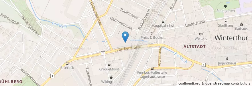 Mapa de ubicacion de Smiling Fish en Schweiz/Suisse/Svizzera/Svizra, Zürich, Bezirk Winterthur, Winterthur.