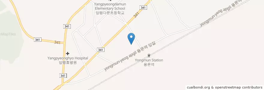 Mapa de ubicacion de 용문원조능이버섯국밥 en Südkorea, Gyeonggi-Do, 양평군.