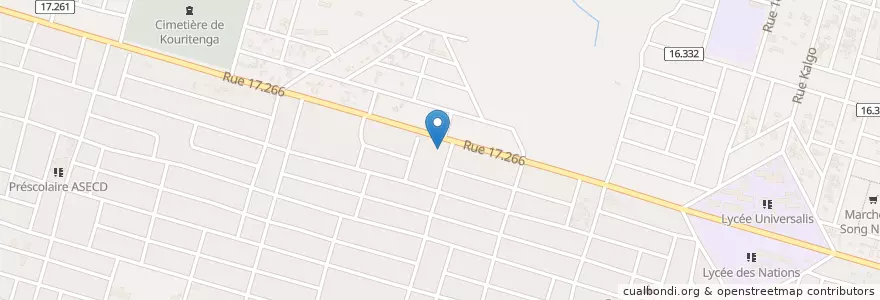 Mapa de ubicacion de centre sud en Буркина-Фасо, Центральная Область, Кадиого, Уагадугу.