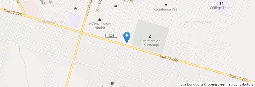 Mapa de ubicacion de espace course en directe PMU'B en Буркина-Фасо, Центральная Область, Кадиого, Уагадугу.