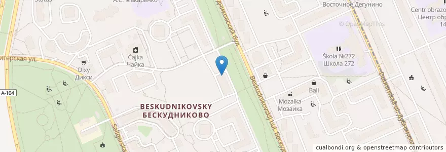 Mapa de ubicacion de Ирс en Rusland, Centraal Federaal District, Moskou, Северный Административный Округ, Бескудниковский Район.