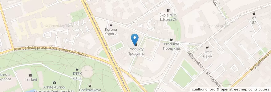 Mapa de ubicacion de Алоэ en Russia, Northwestern Federal District, Leningrad Oblast, Saint Petersburg, Petrogradsky District, Посадский Округ.