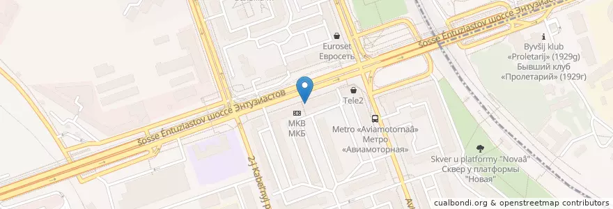 Mapa de ubicacion de KFC en Russia, Distretto Federale Centrale, Москва, Юго-Восточный Административный Округ, Район Лефортово.