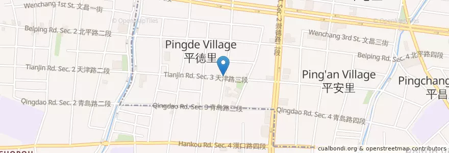 Mapa de ubicacion de 宏冠排骨麵 en 타이완, 타이중 시, 베이툰 구, 베이구.