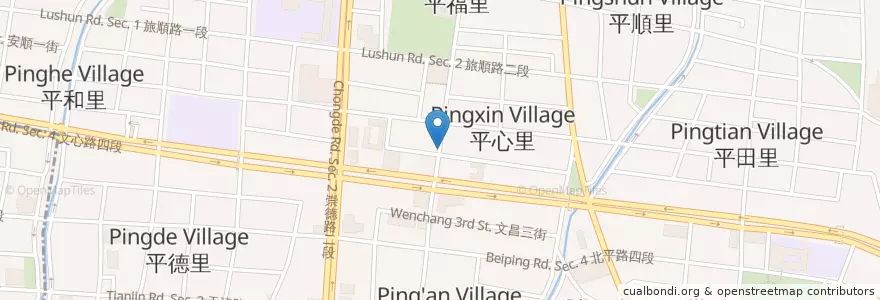 Mapa de ubicacion de 龍品魚丸店 en Taiwán, Taichung, 北屯區.