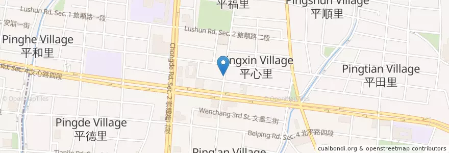 Mapa de ubicacion de 品味麵食館 en Тайвань, Тайчжун, 北屯區.
