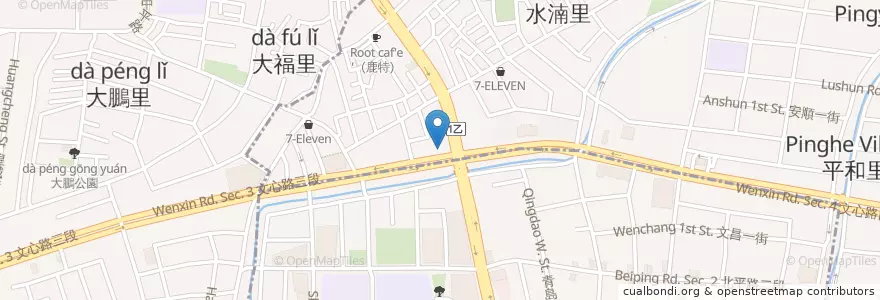 Mapa de ubicacion de 原饌鐵板燒 en 臺灣, 臺中市, 北屯區.
