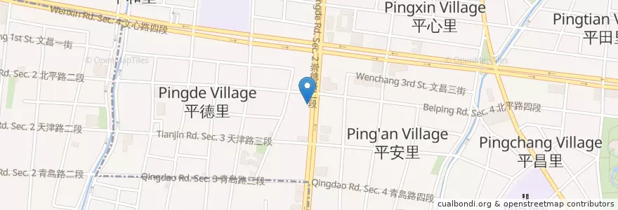 Mapa de ubicacion de 明丼丼飯 en Тайвань, Тайчжун, 北屯區.
