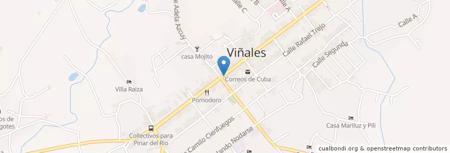 Mapa de ubicacion de d'bliss bar en Cuba, Pinar Del Rio, Viñales.