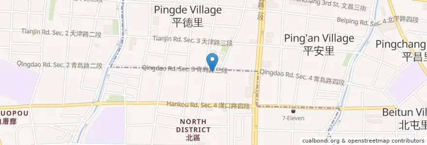 Mapa de ubicacion de 吉吉網路生活館 en Tayvan, Taichung, 北屯區, 北區.