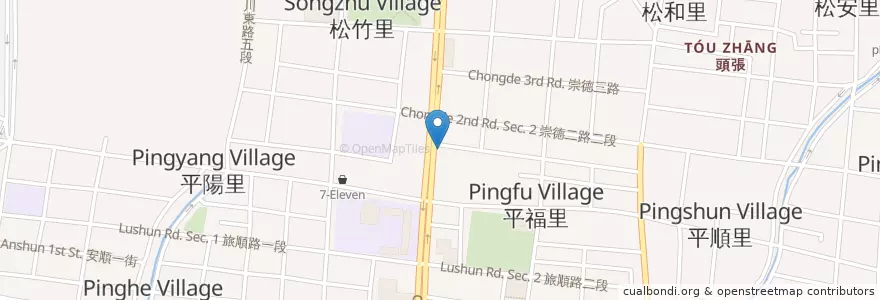 Mapa de ubicacion de 摩斯漢堡 en Taiwán, Taichung, 北屯區.