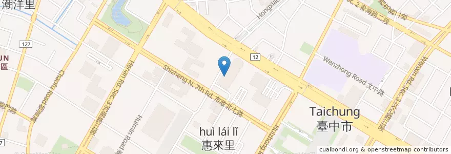 Mapa de ubicacion de 點點心Taiwan en Taiwan, Taichung, 西屯區.