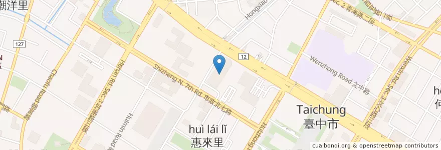 Mapa de ubicacion de 兩班家 en Taiwan, 臺中市, 西屯區.