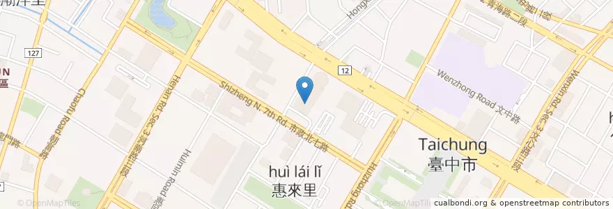 Mapa de ubicacion de 開丼 燒肉vs丼飯 en تايوان, تاي شانغ, 西屯區.