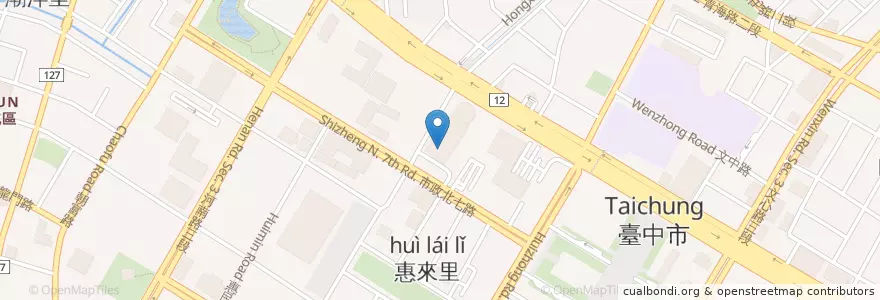Mapa de ubicacion de 小確幸紅茶牛奶 en تايوان, تاي شانغ, 西屯區.