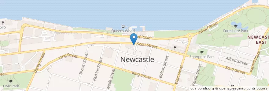 Mapa de ubicacion de Three Bears Kitchen en 오스트레일리아, New South Wales, Newcastle City Council, Newcastle-Maitland.